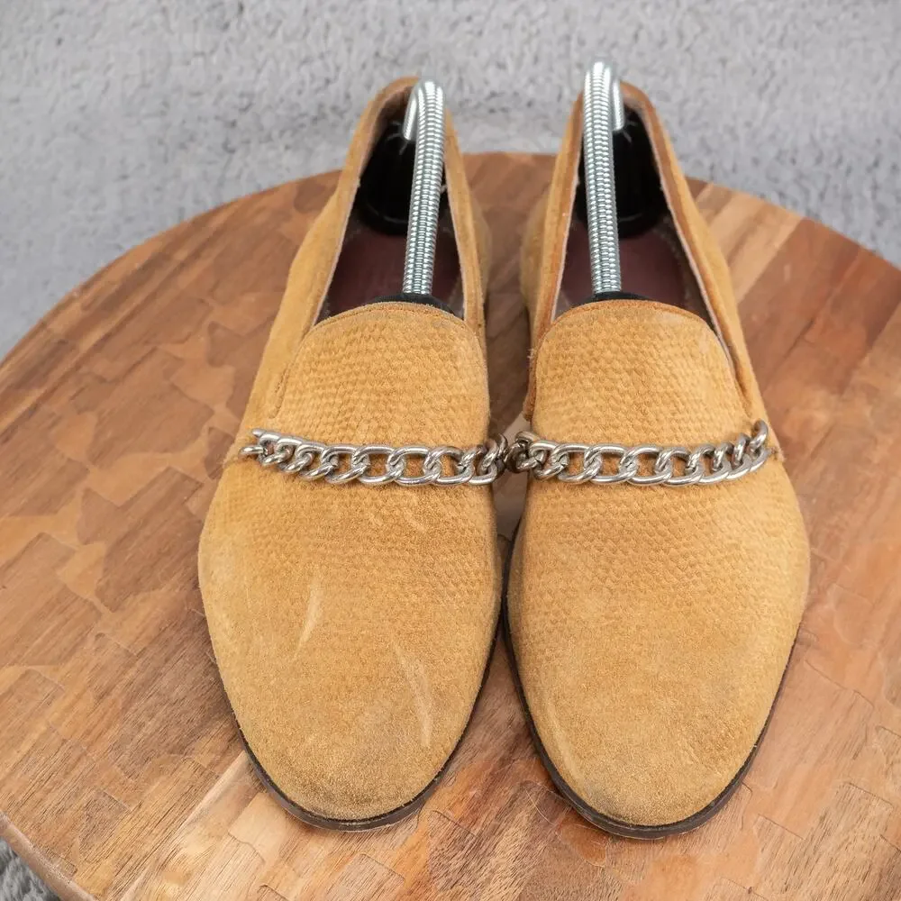Womens House of Hounds‎ Slip on US 9 EU 40 Shoes Mustard Suede Chain Loafers